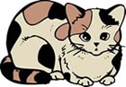 化け物を退治した絵のネコ