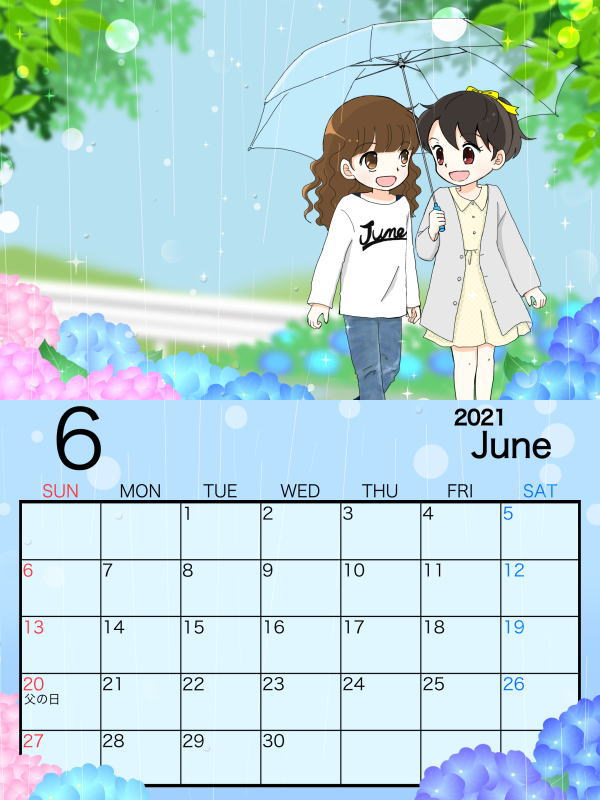 2021年 6月カレンダー