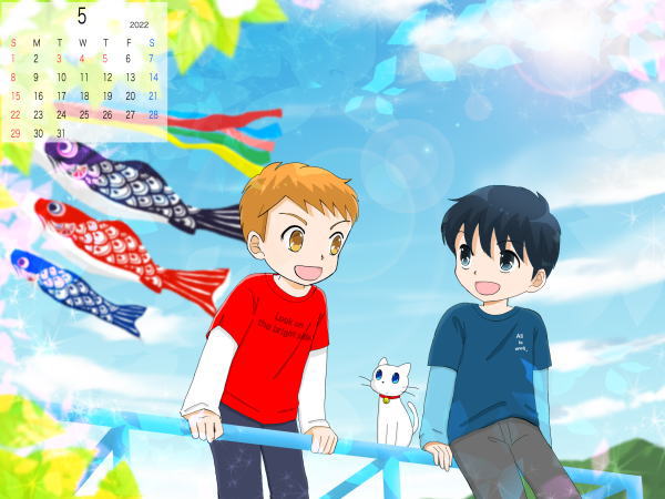 2022年 5月　壁紙カレンダー (4:3)