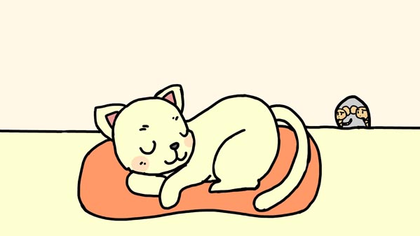 ネズミの会議 イソップ童話 福娘童話集 イラスト02