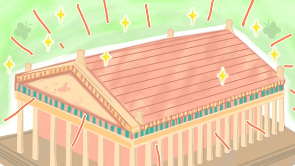 『モミの木とイバラ』(イソップ童話) 04 福娘童話集 イラスト : myi