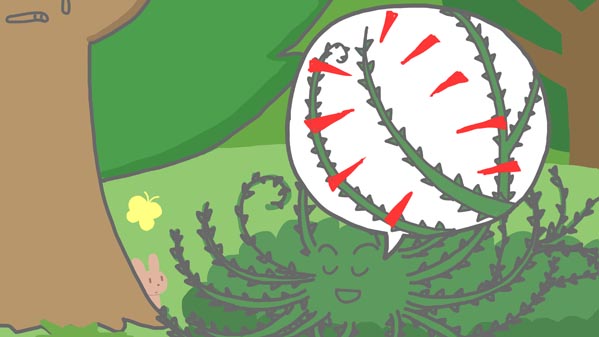 『モミの木とイバラ』(イソップ童話) 12 福娘童話集 イラスト : myi