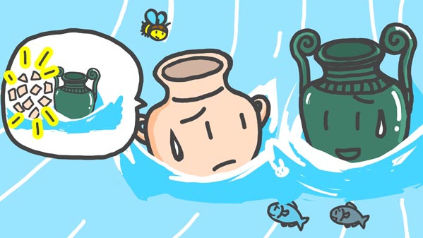 『2つのつぼ』(イソップ童話) 05 福娘童話集 イラスト : myi