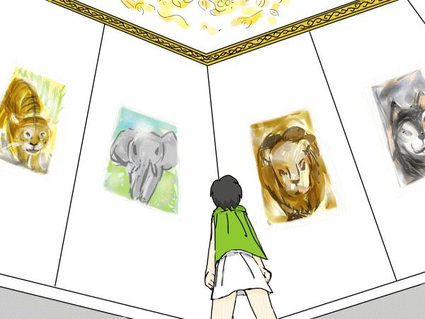 1人息子と絵にかいたライオン