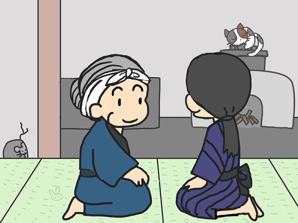 ネコの真似したお嫁さん