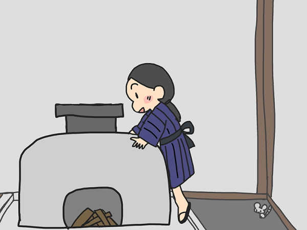 ネコの真似したお嫁さん