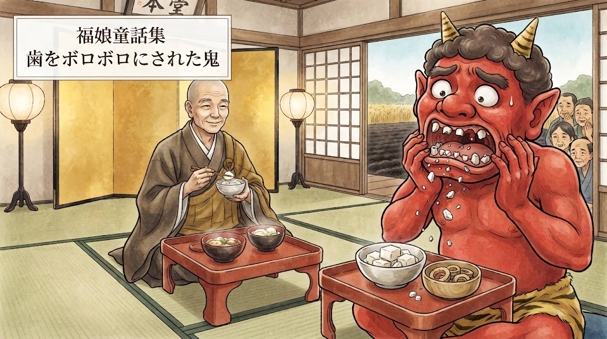 歯をボロボロにされた鬼