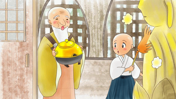 ぶんぶく茶がま 日本昔話 福娘童話集 GIF Animation イラスト05