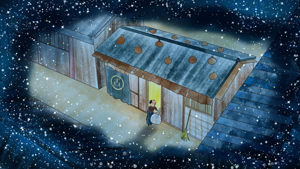 ぶんぶく茶がま 日本昔話 福娘童話集 GIF Animation イラスト07