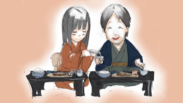 人の嫁になったネコ イラスト25 日本昔話 福娘童話集