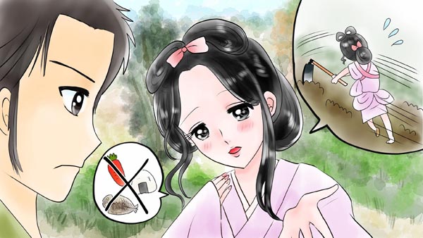 『食わず女房』(群馬県の民話) 04 福娘童話集 イラスト : myi