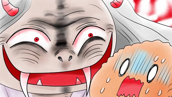 『三枚のお札』(百物語) 13 福娘童話集 イラスト : 愛ちん（夢宮愛）