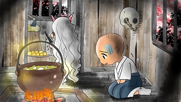 『三枚のお札』(百物語) 15 福娘童話集 イラスト : 愛ちん（夢宮愛）