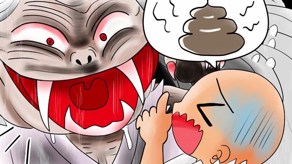 『三枚のお札』(百物語) 17_5 福娘童話集 イラスト : 愛ちん（夢宮愛）