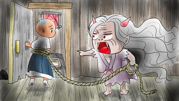 『三枚のお札』(百物語) 19 福娘童話集 イラスト : 愛ちん（夢宮愛）