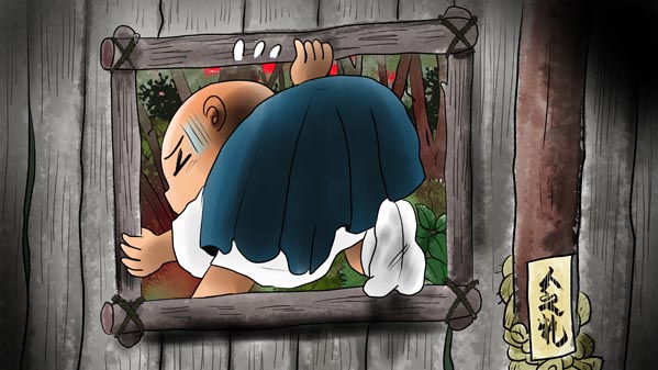 『三枚のお札』(百物語) 21 福娘童話集 イラスト : 愛ちん（夢宮愛）