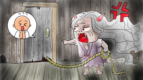『三枚のお札』(百物語) 24 福娘童話集 イラスト : 愛ちん（夢宮愛）