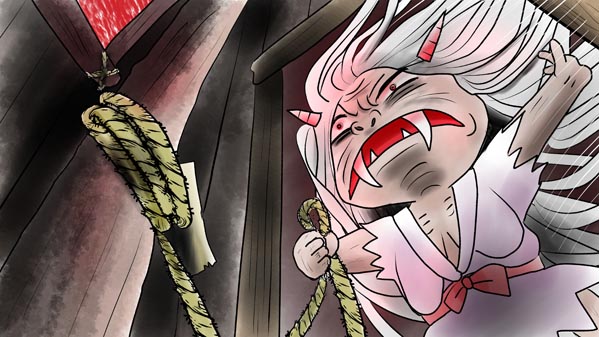 『三枚のお札』(百物語) 25 福娘童話集 イラスト : 愛ちん（夢宮愛）