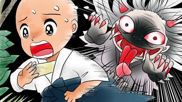 『三枚のお札』(百物語) 28 福娘童話集 イラスト : 愛ちん（夢宮愛）