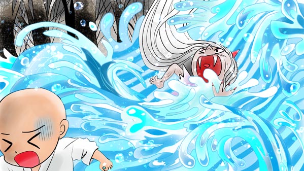 『三枚のお札』(百物語) 31 福娘童話集 イラスト : 愛ちん（夢宮愛）