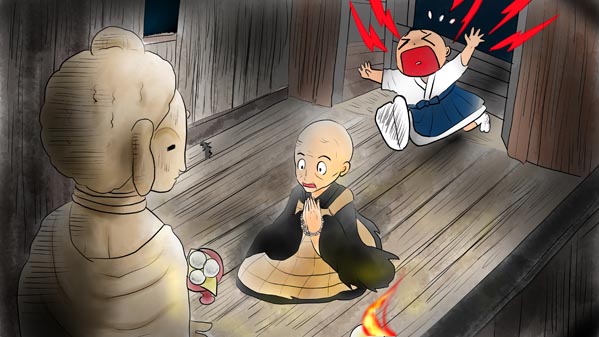 『三枚のお札』(百物語) 43 福娘童話集 イラスト : 愛ちん（夢宮愛）