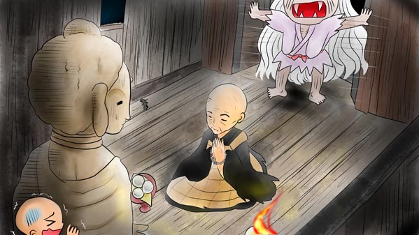 『三枚のお札』(百物語) 45 福娘童話集 イラスト : 愛ちん（夢宮愛）