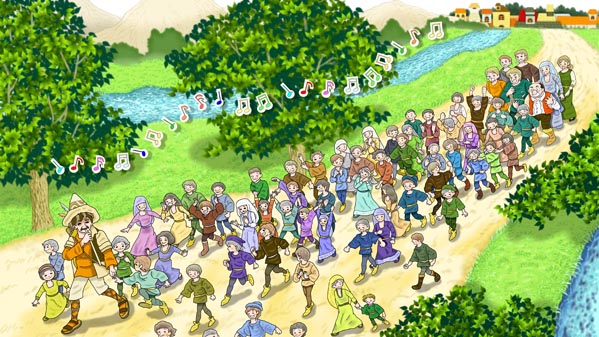 『ハメルンの笛吹』(ドイツの昔話) 21 福娘童話集 イラスト :みずしま薫