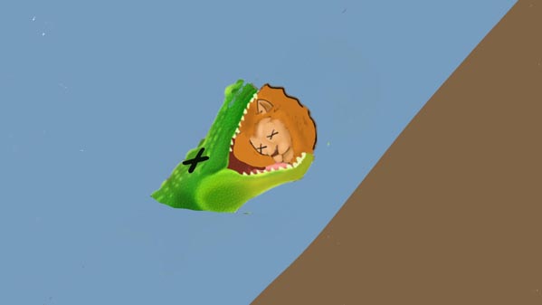 ほらふき男爵 ワニとライオン退治
