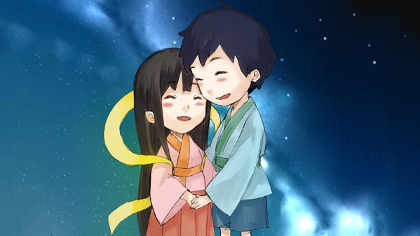 七夕物語 イラスト17 中国の昔話 福娘童話集