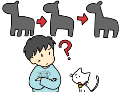始めは4本足。次は2本足。最後は3本足になる生き物は?