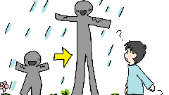 雨が降ると、背が伸びる物は？