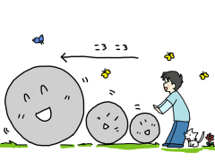 転がれば転がるほど大きくなるのは?