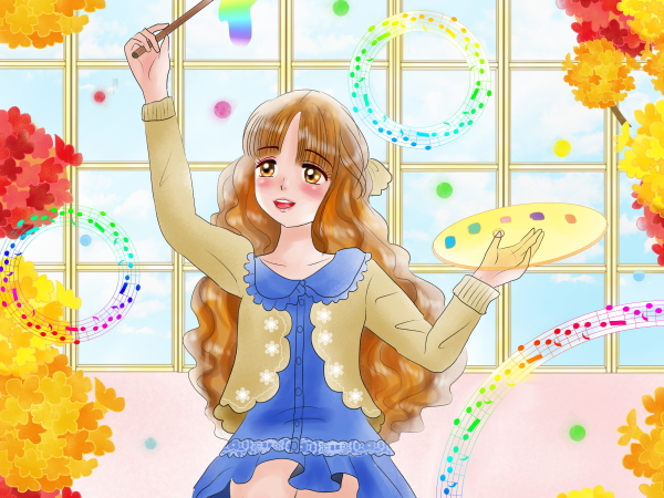 3月20日生まれの女の子イラスト