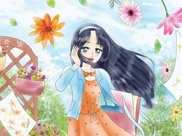 ４月７日生まれの女の子イラスト