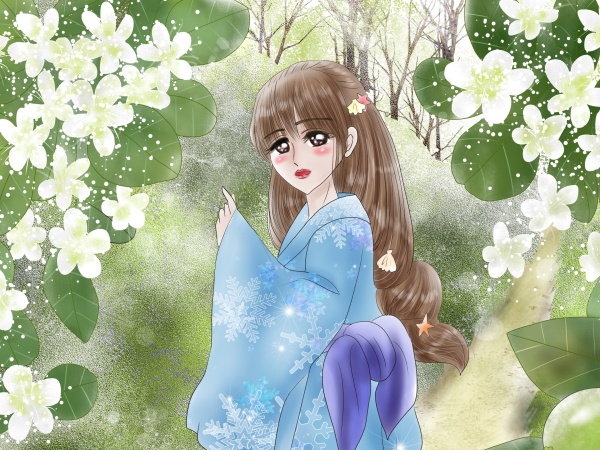 7月8日生まれの女の子イラスト