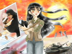 戦場カメラマン 職業イラスト