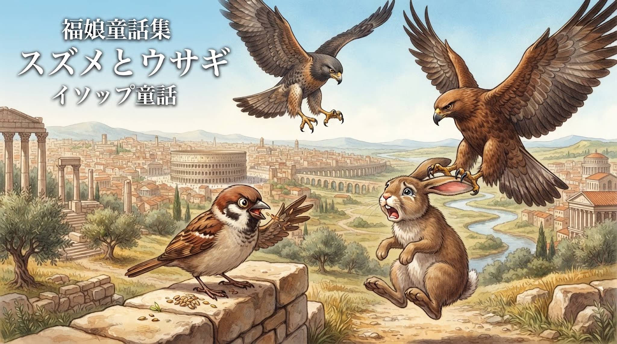 スズメとウサギ