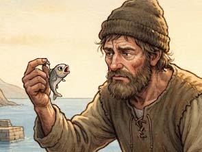 漁師と小さな魚