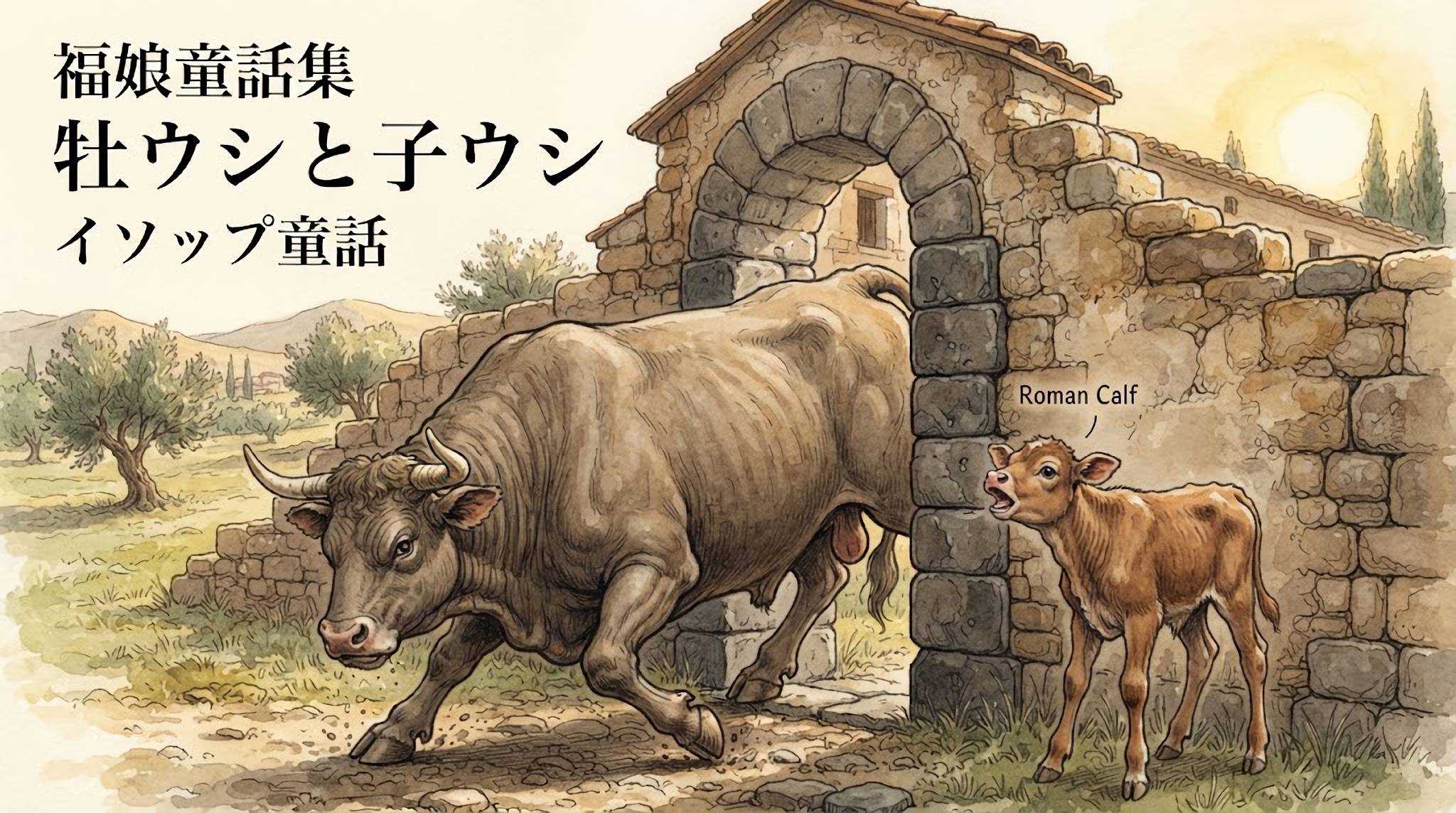牡ウシと子ウシ