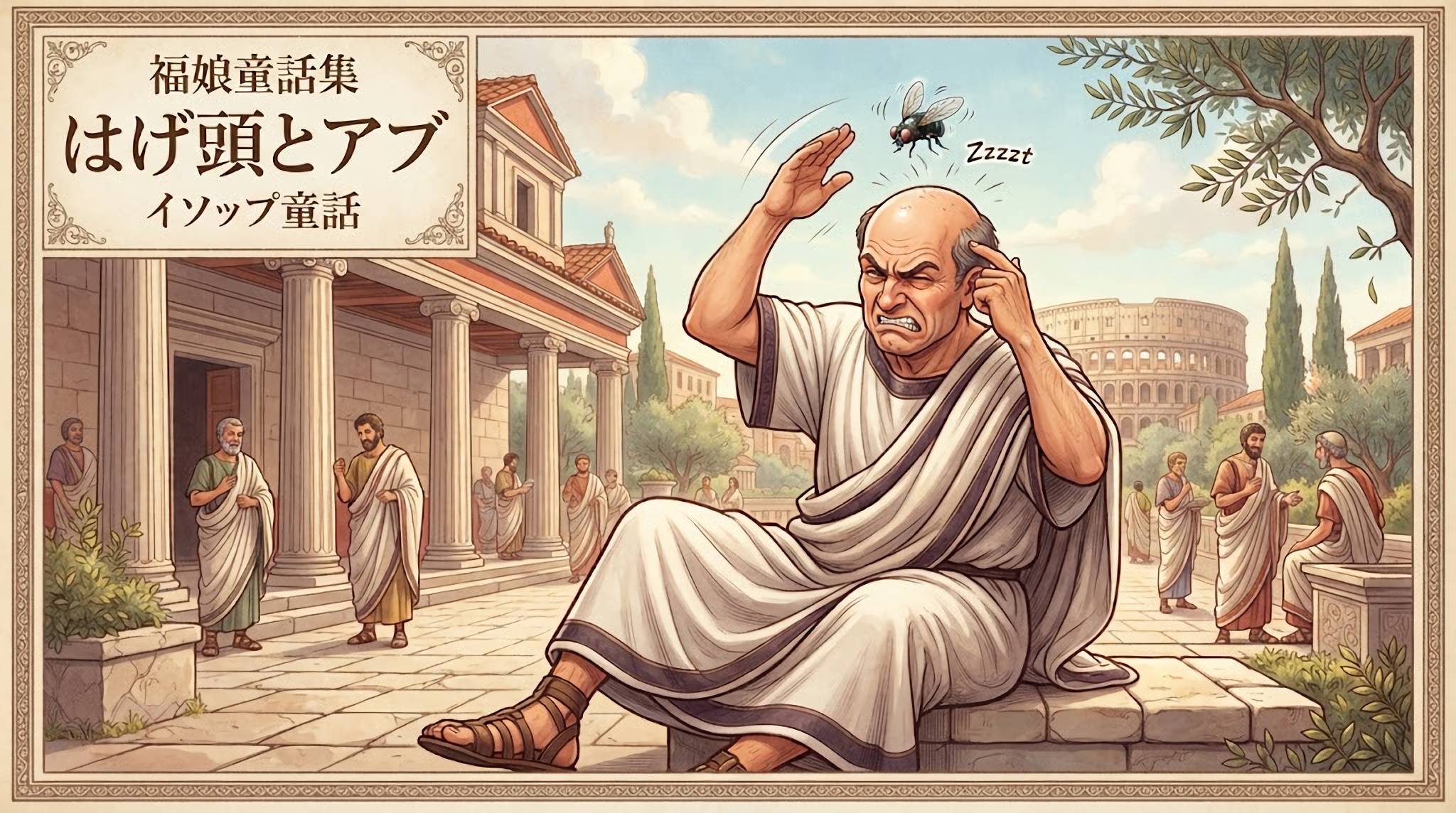 はげ頭とアブ