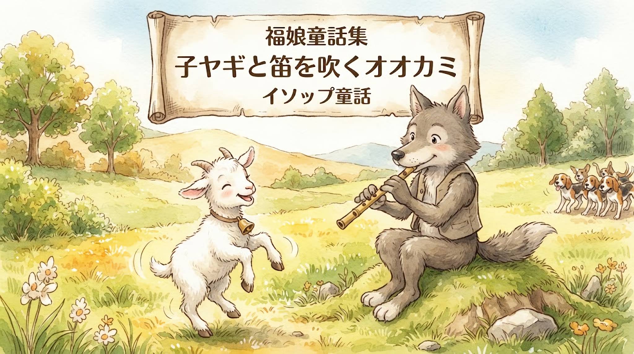 子ヤギと笛を吹くオオカミ
