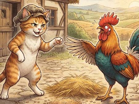 ネコとニワトリ