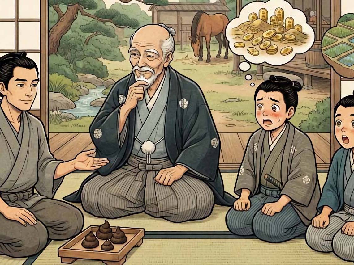 ウマのクソが三つ
