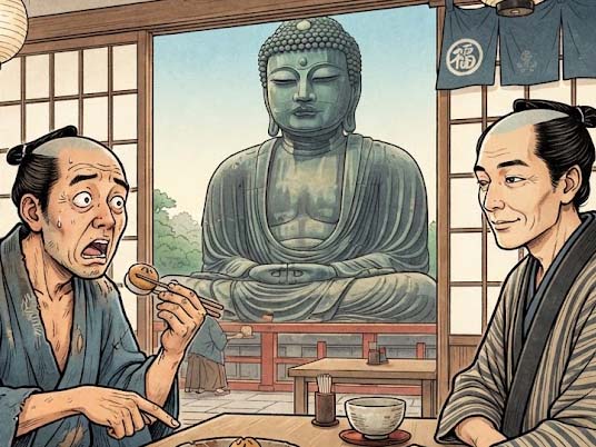 大仏さまとおまんじゅう