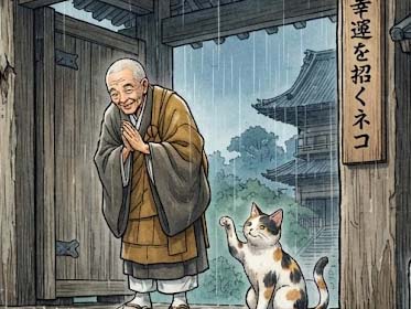 幸運を招くネコ
