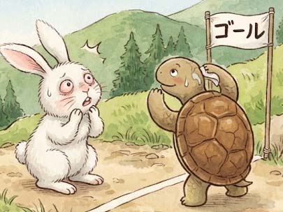 ウサギとカメとフクロウ