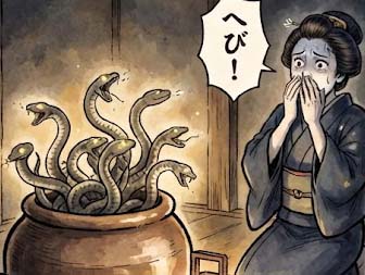 酒つぼのヘビ
