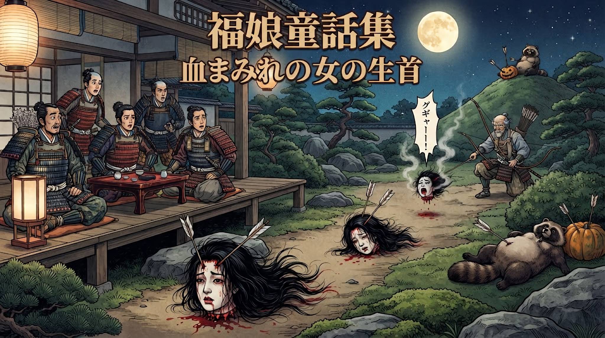 血まみれの女の生首