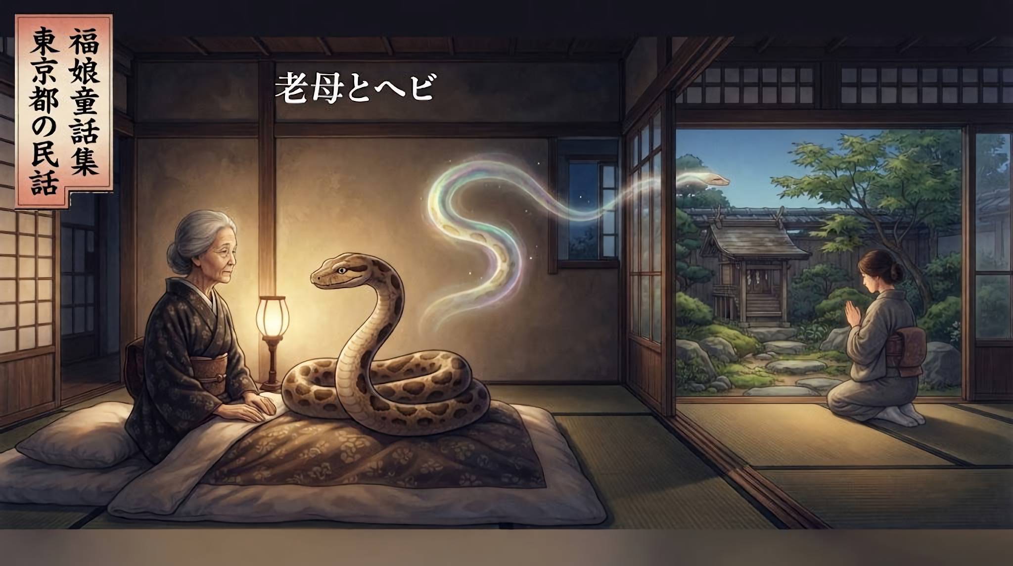 老母とヘビ