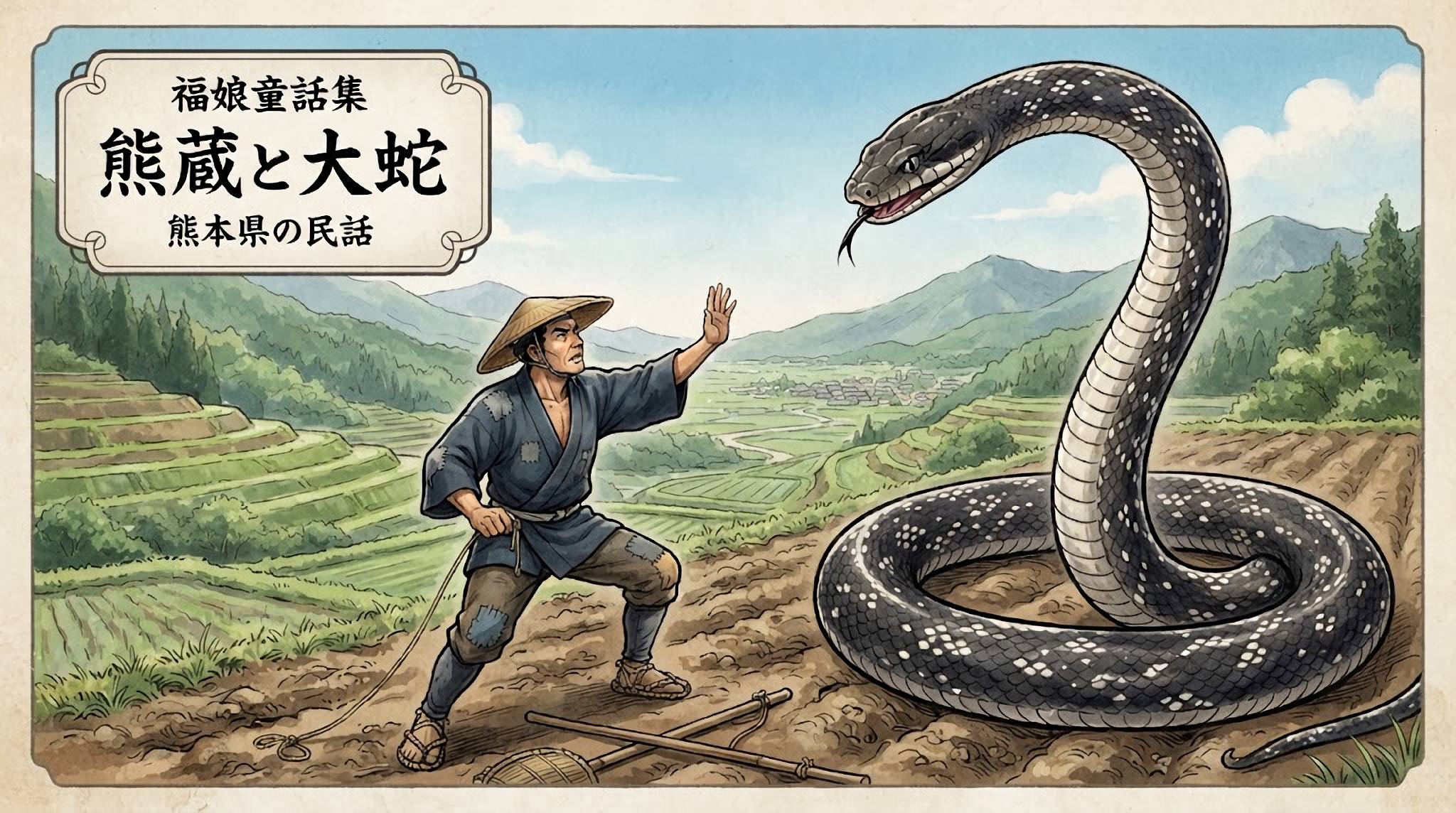 熊蔵と大蛇